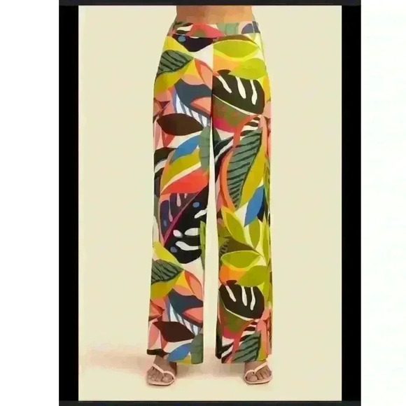 Trina Turk Long Weekend Pant Size Small Bright Colorful Wide Leg Resort Fun NWOT - Picture 7 of 7